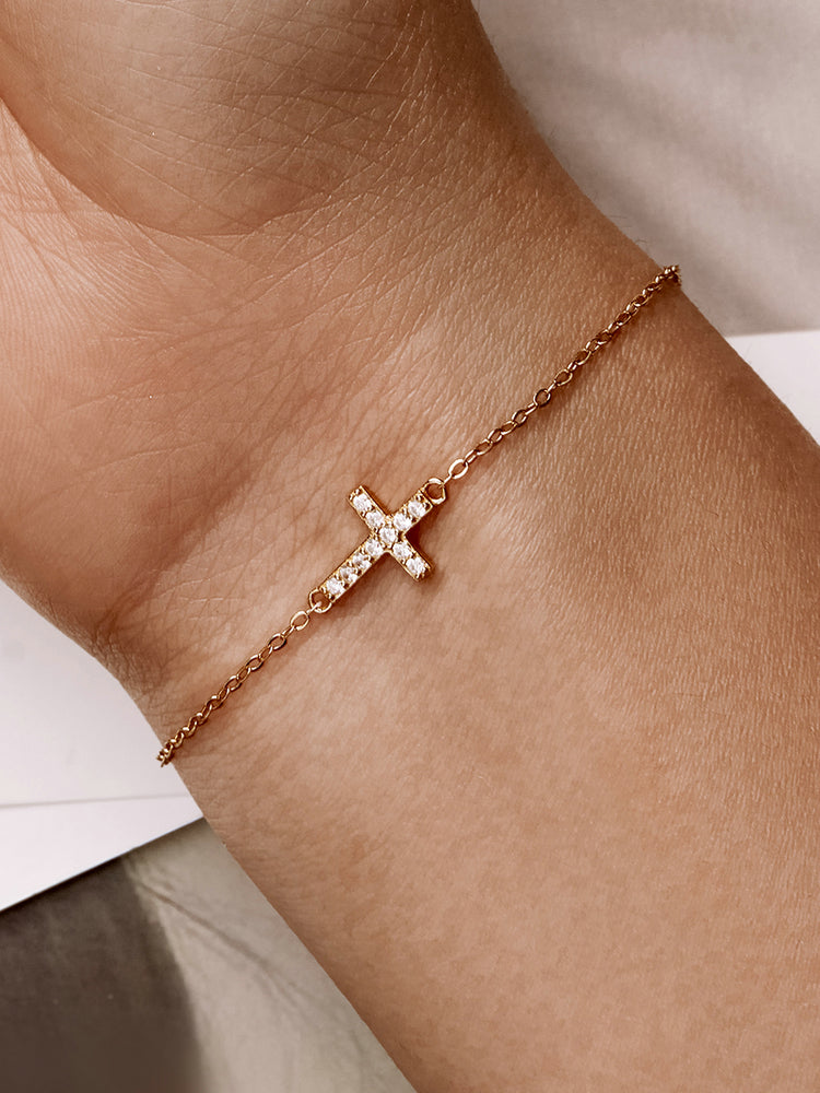 Gold Cross Bracelet