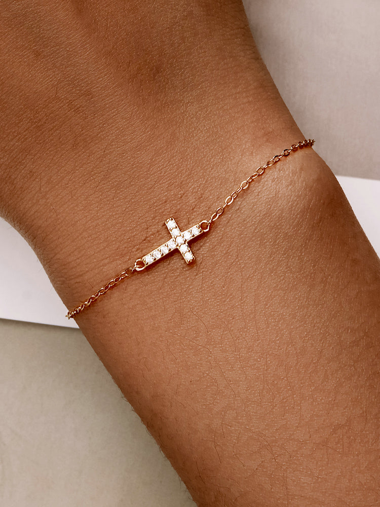 Gold Cross Bracelet