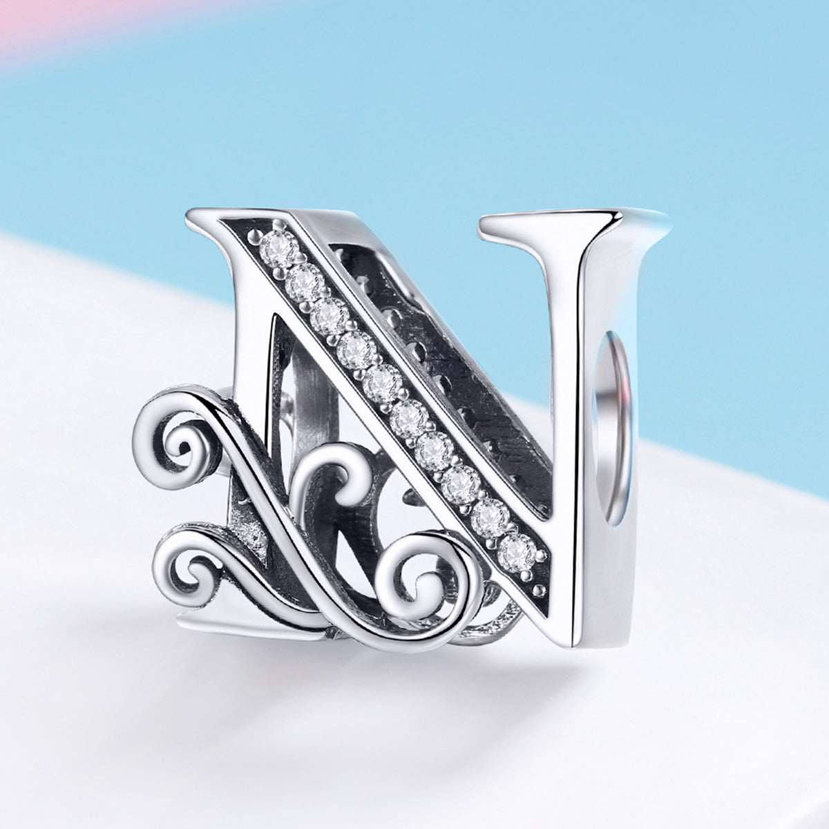 Fancy Letter N Charm