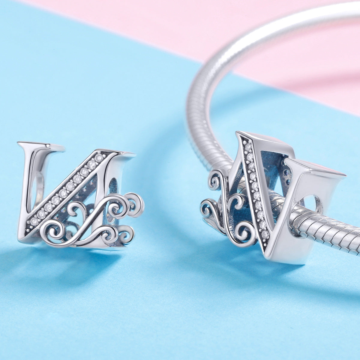 Fancy Letter N Charm