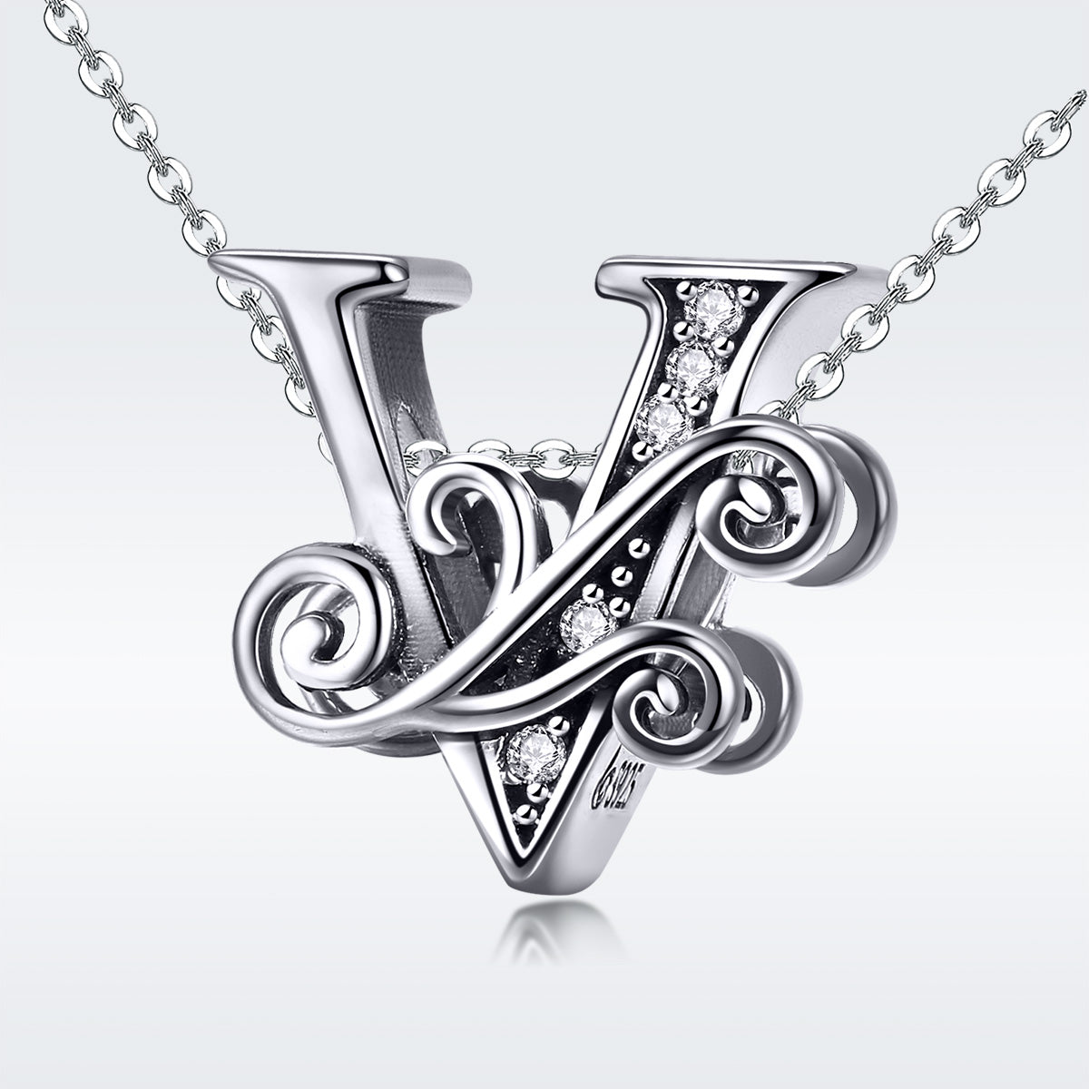 Fancy Letter V Charm