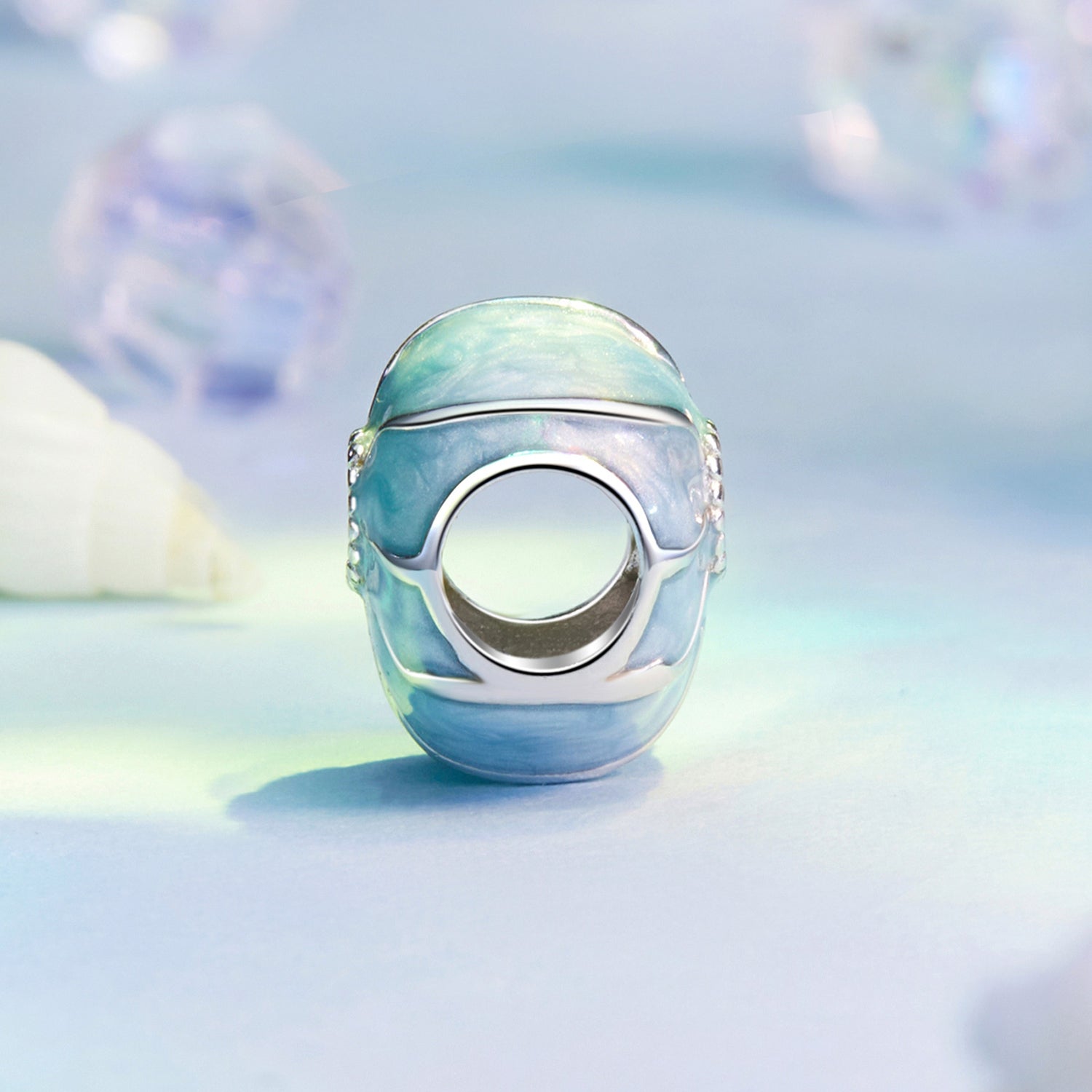 Blue Conch Shell Charm