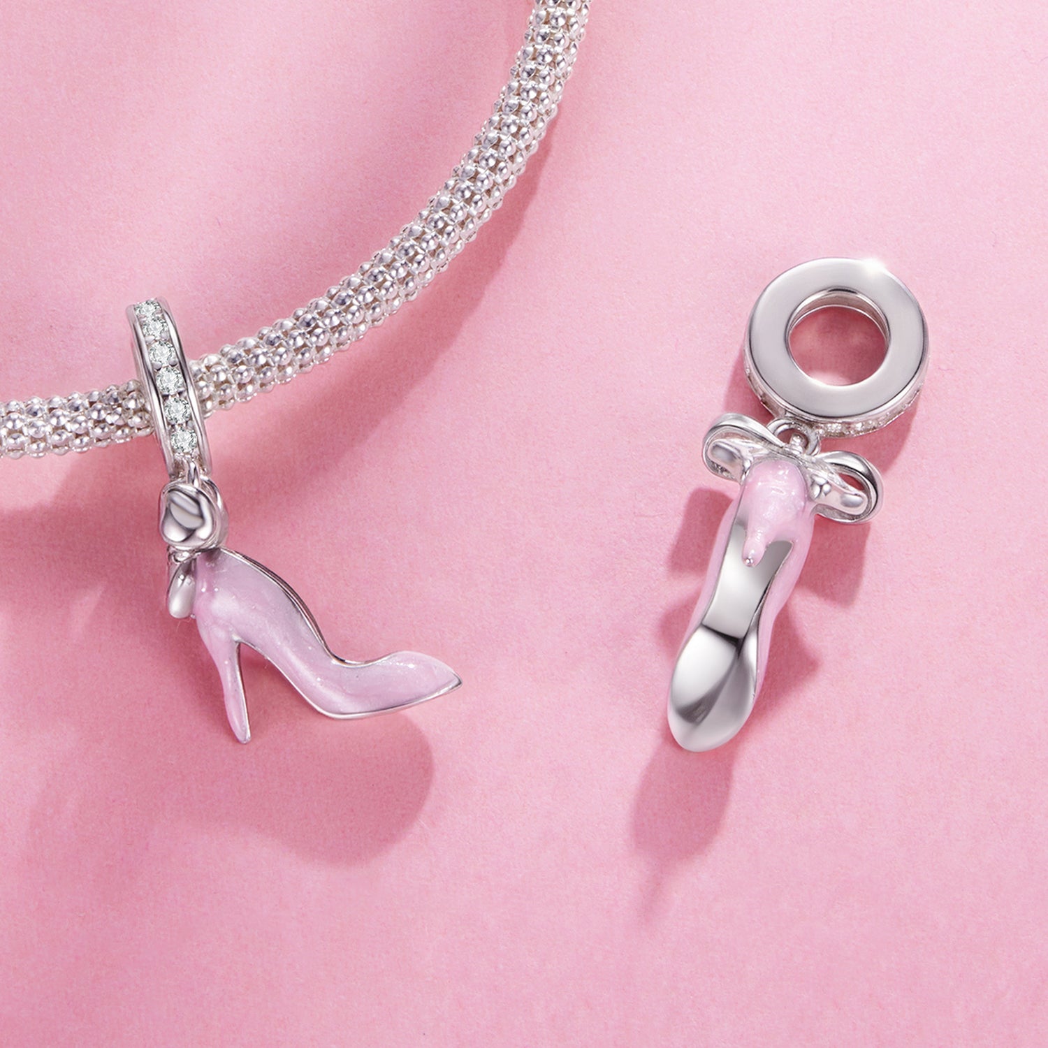 Pink High Heel Pendant Charm