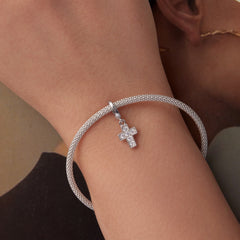 Silver Cross Pendant Charm