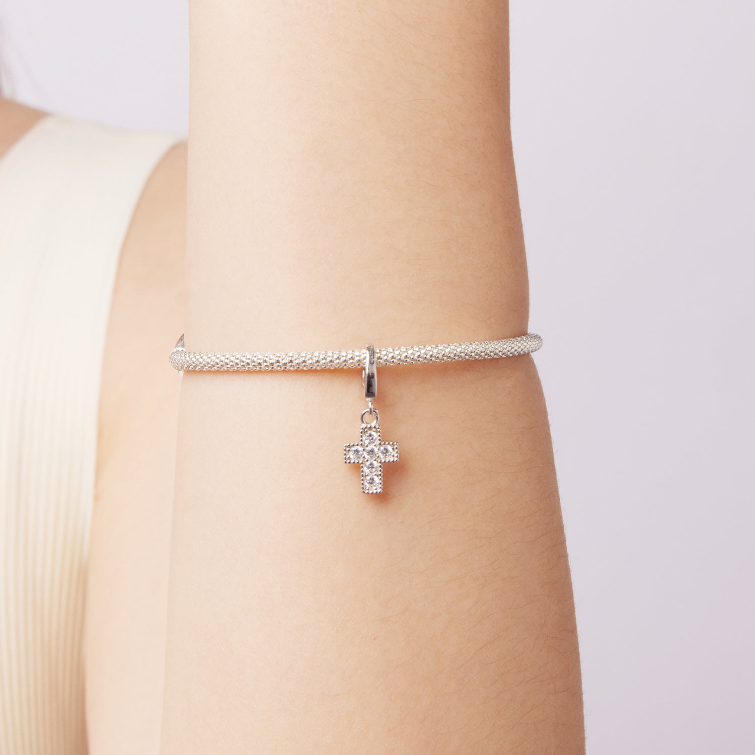 Silver Cross Pendant Charm
