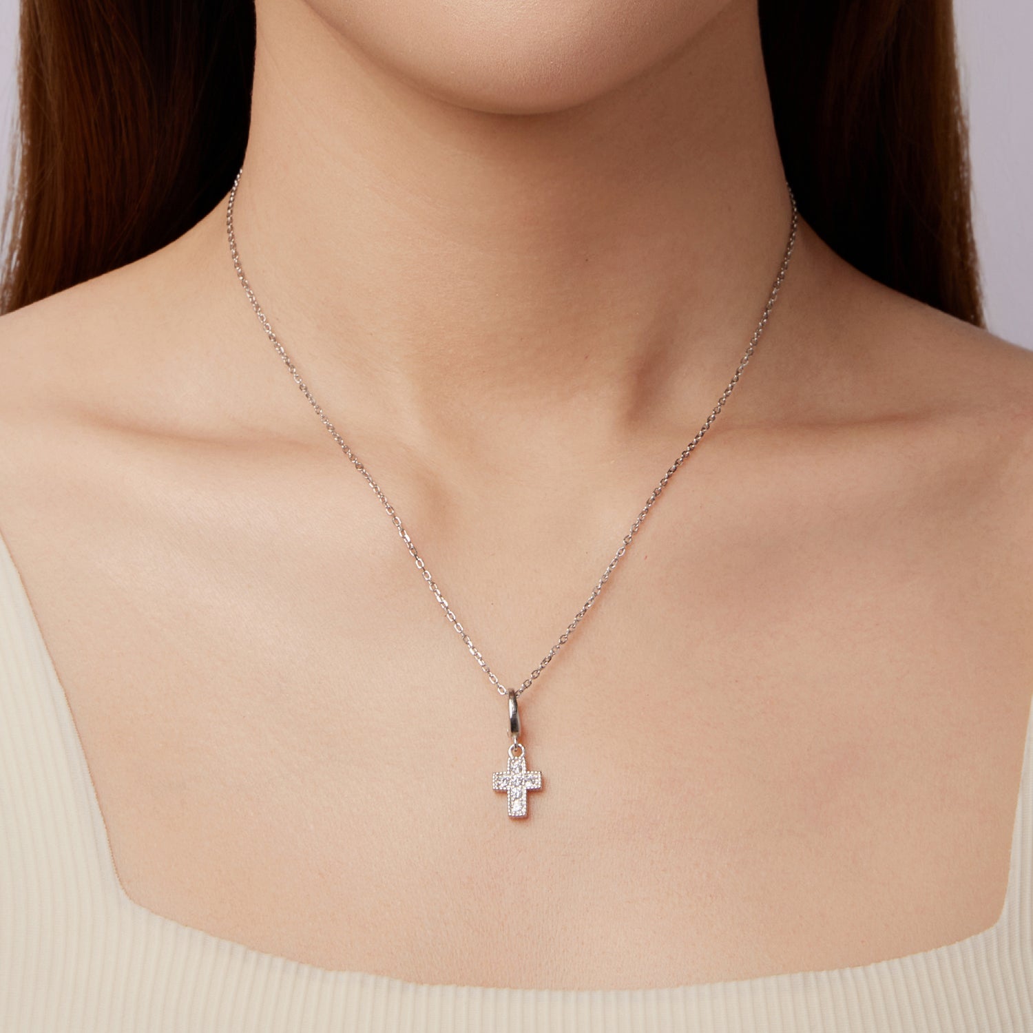 Silver Cross Pendant Charm