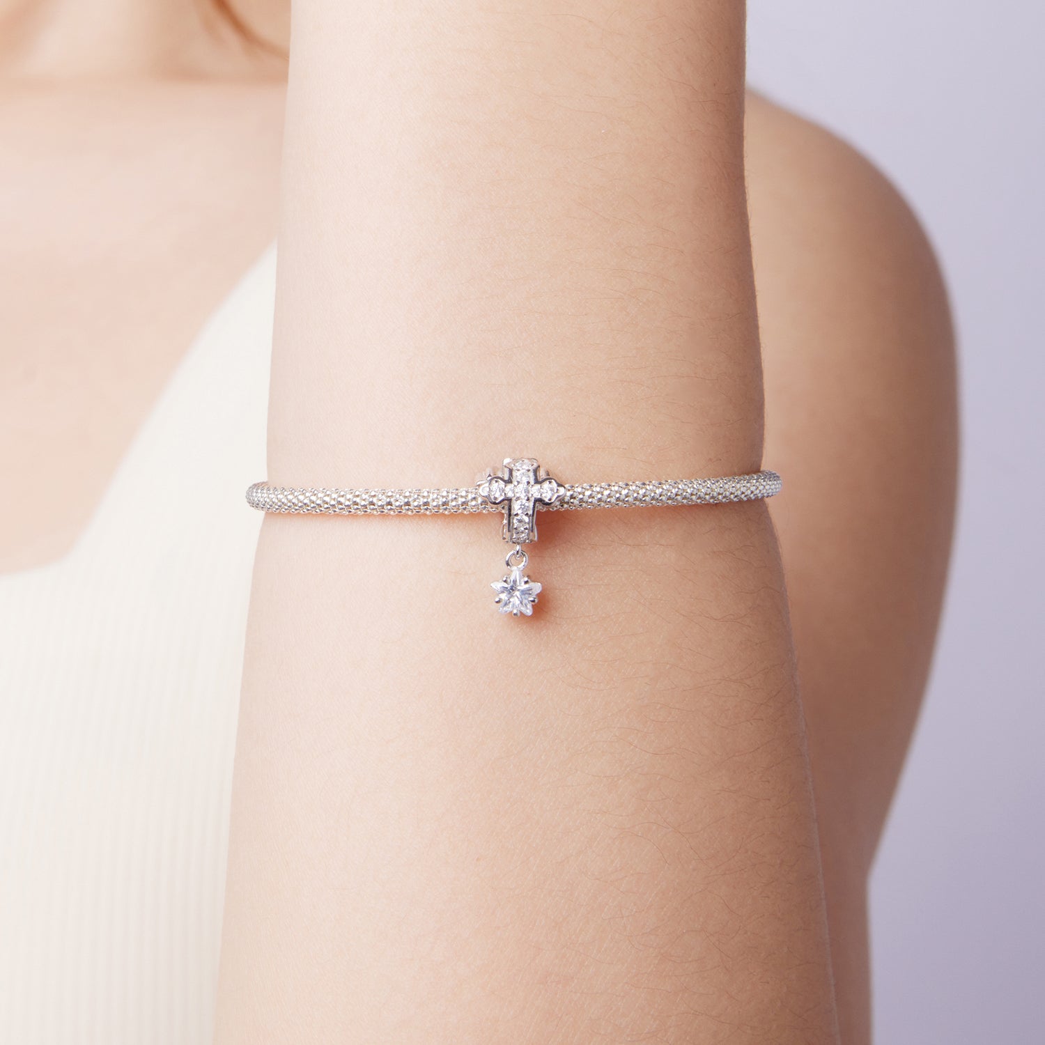 Cross & Star Charm