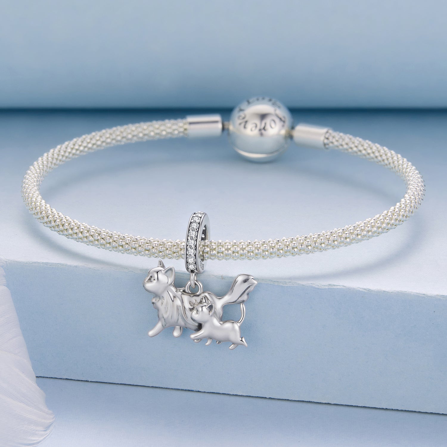 Mother Cat & Kitten Pendant Charm