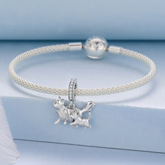 Mother Cat & Kitten Pendant Charm