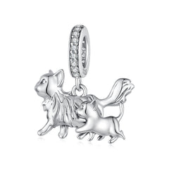Mother Cat & Kitten Pendant Charm