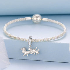 Mother Dachshund & Puppy Pendant Charm