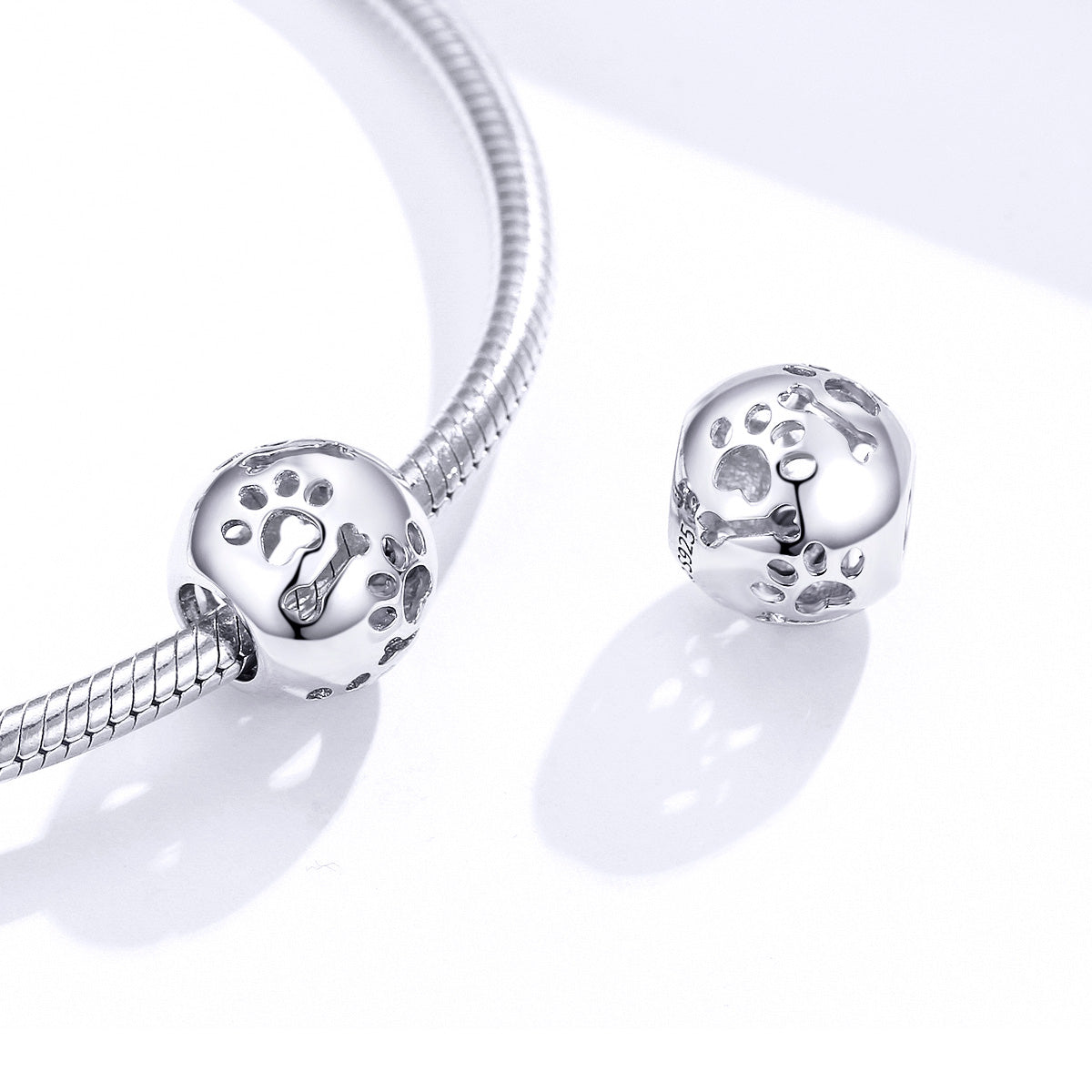 Paw Print & Bone Ball Charm - Lullaboo