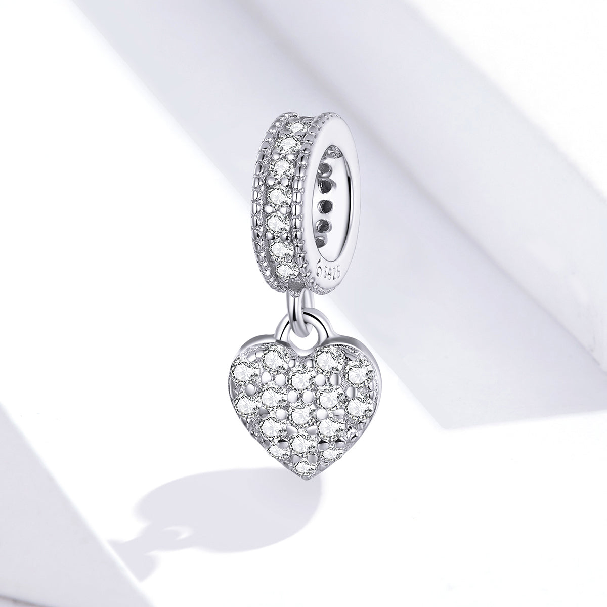 CZ Heart Dangle Charm