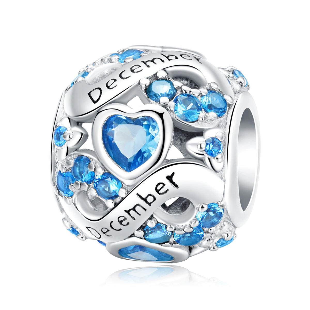 December Infinity Birthstone Charm