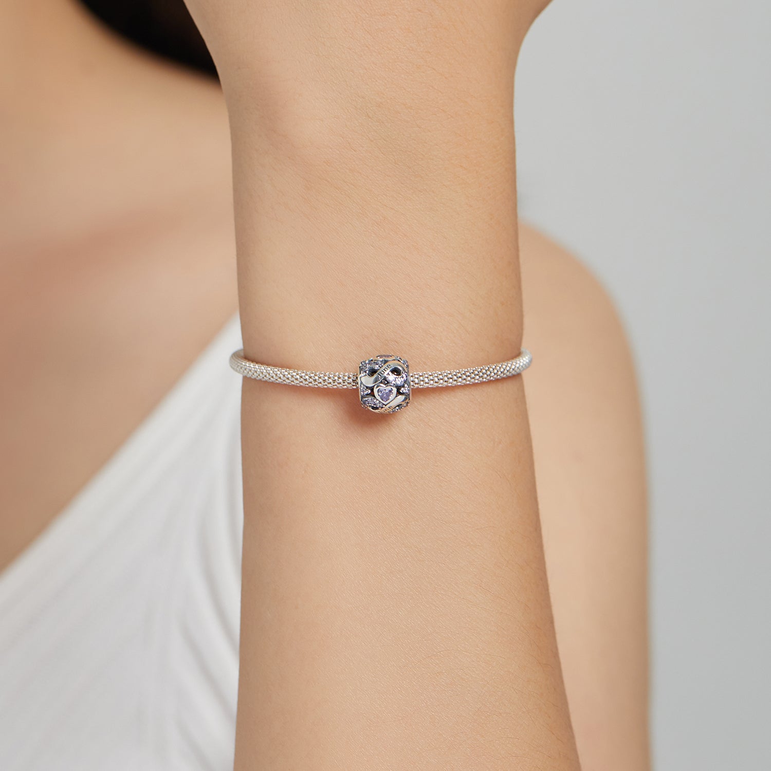 June Infinity Birthstone Charm