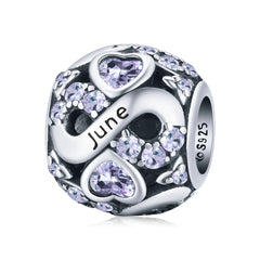 June Infinity Birthstone Charm