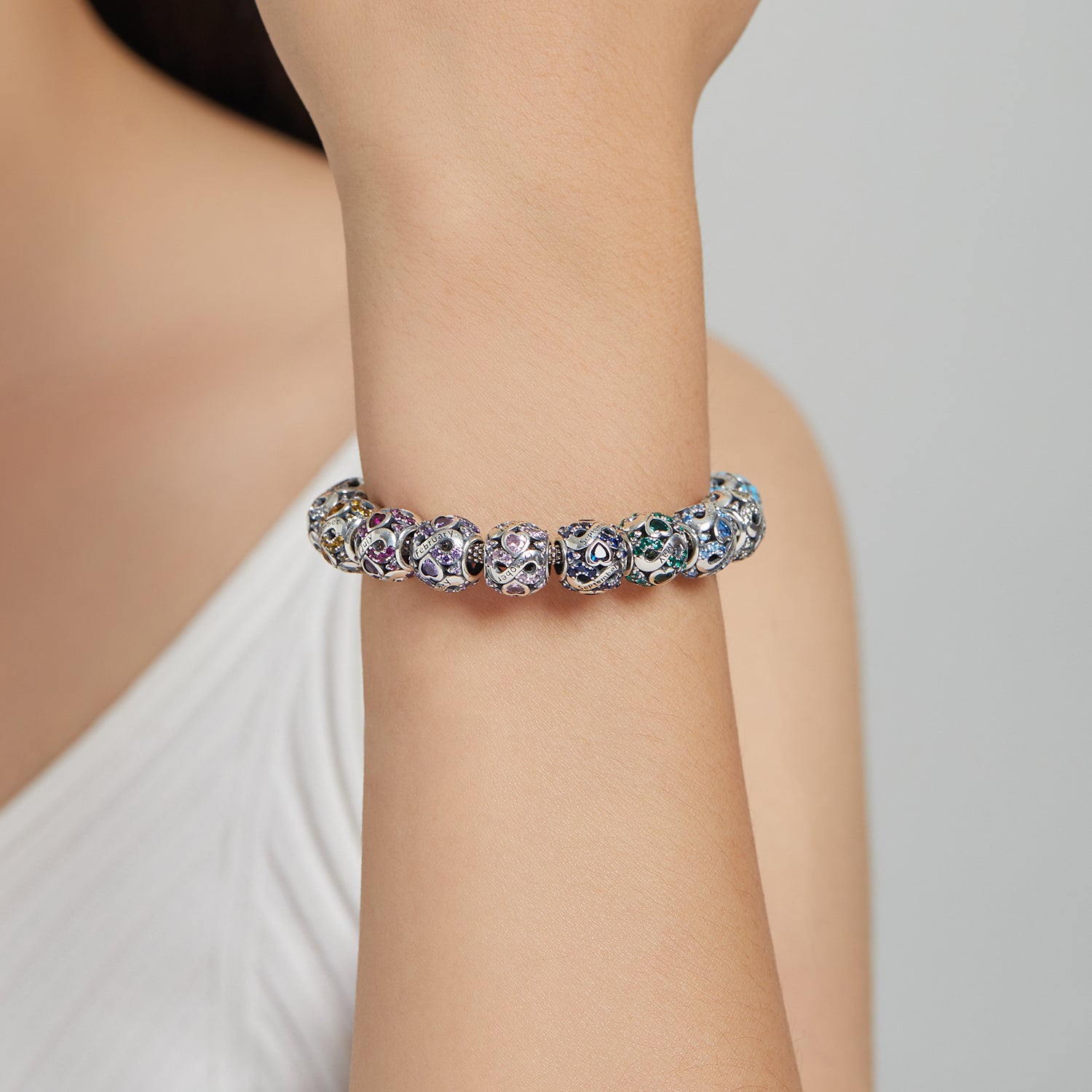 July Infinity Birthstone Charm