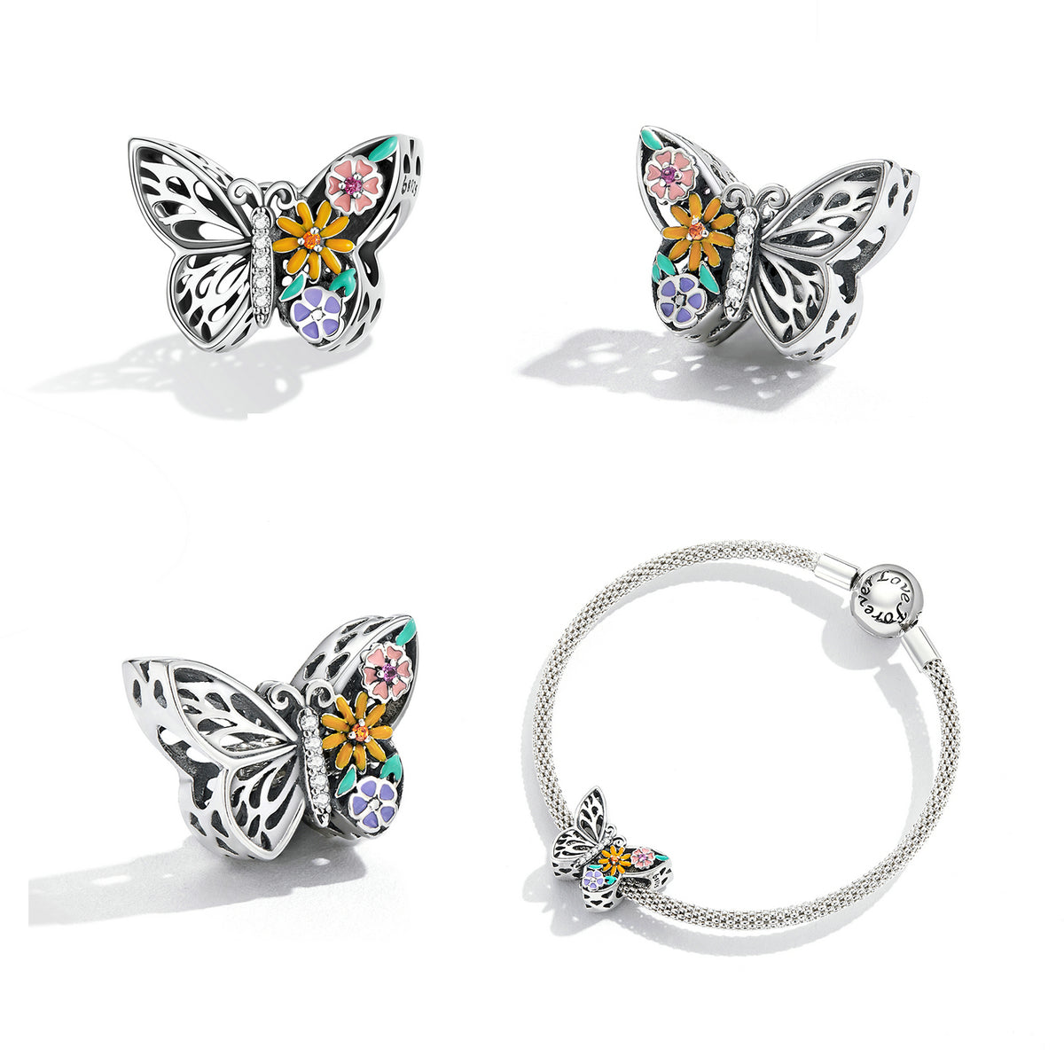 Floral Butterfly Charm