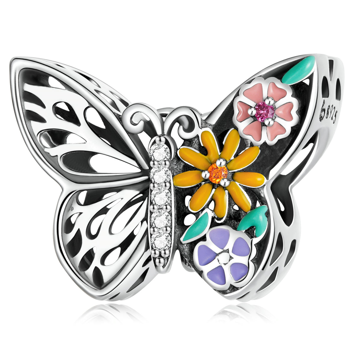 Floral Butterfly Charm