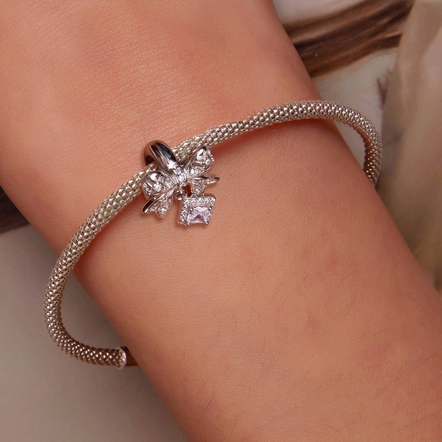 CZ Bow Charm