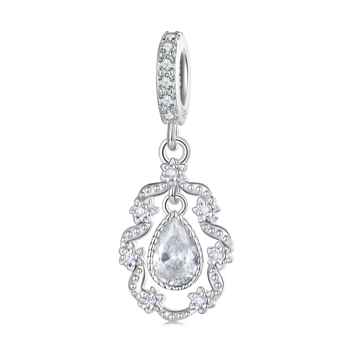 Ornate CZ Dangle Charm