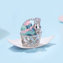 Pastel Easter Basket With Bunny Charm