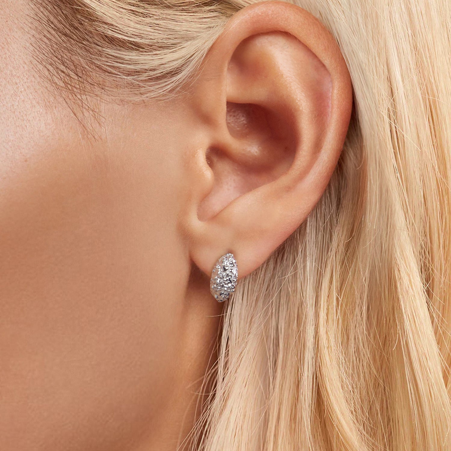 Textured Raindrop Stud Earrings