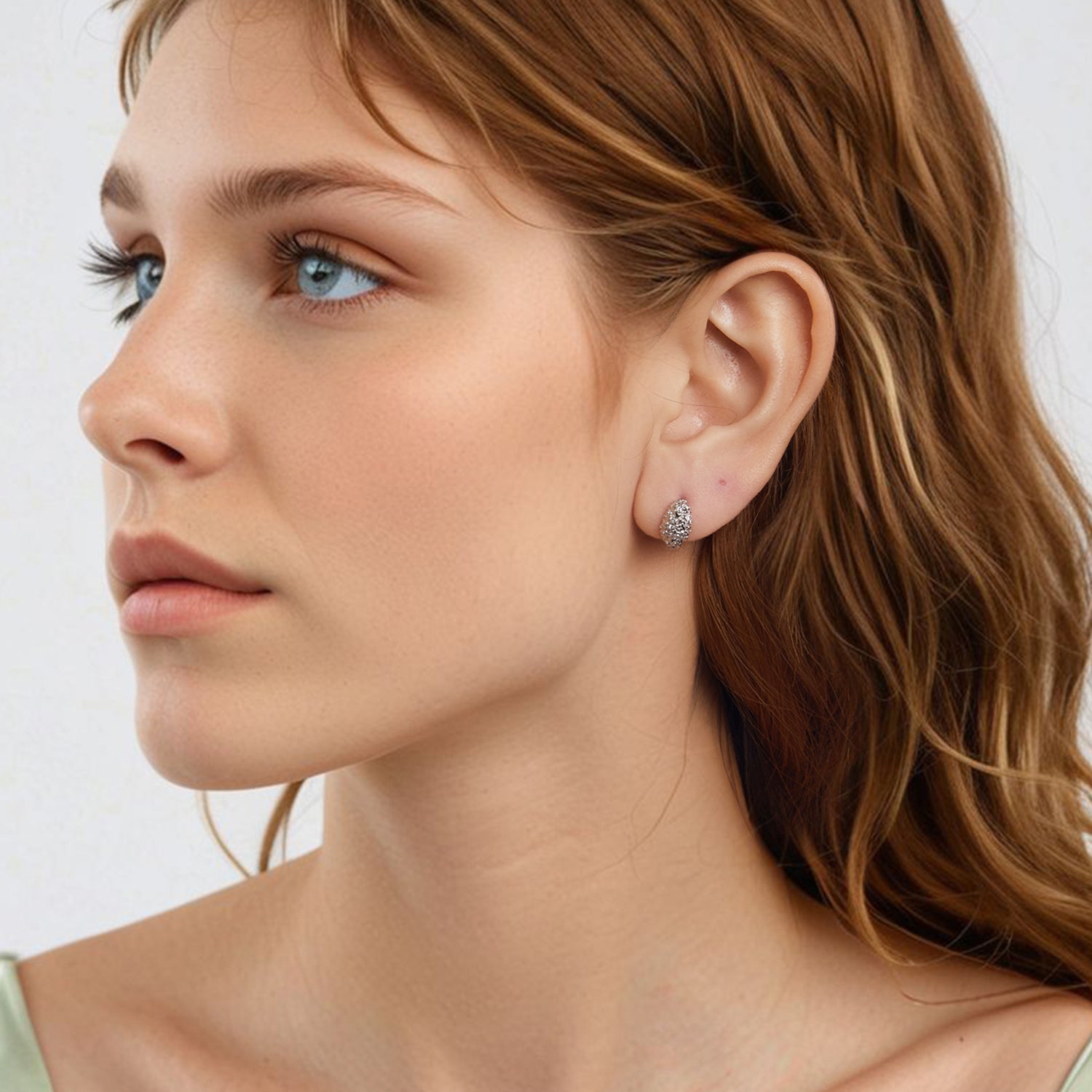Textured Raindrop Stud Earrings