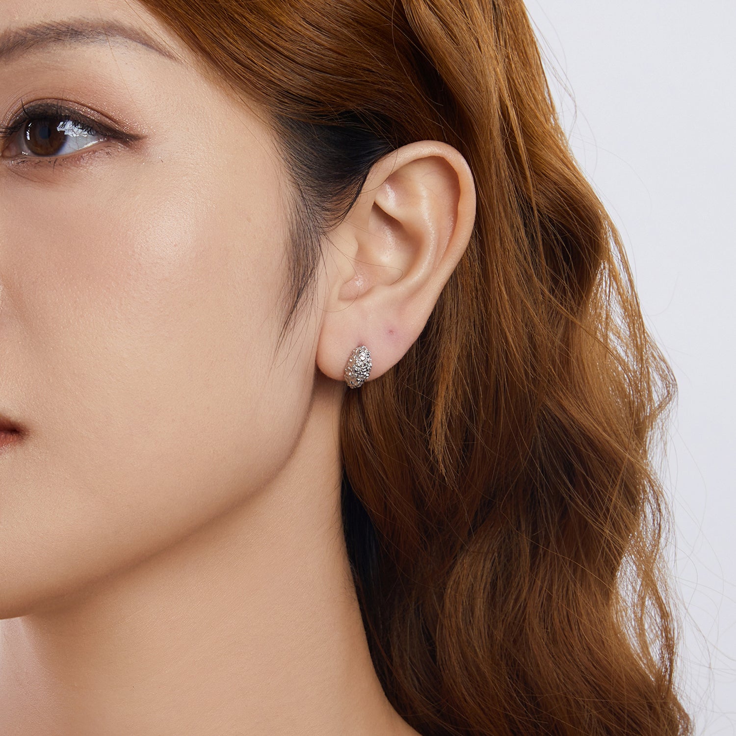 Textured Raindrop Stud Earrings