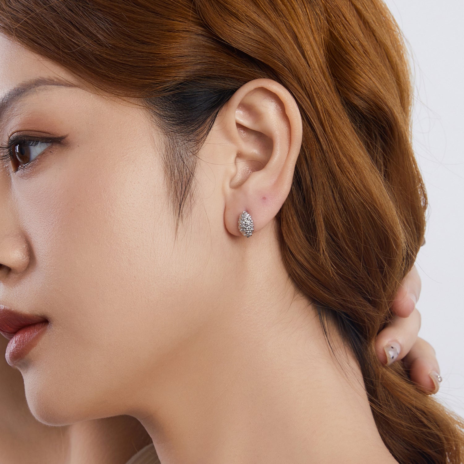 Textured Raindrop Stud Earrings