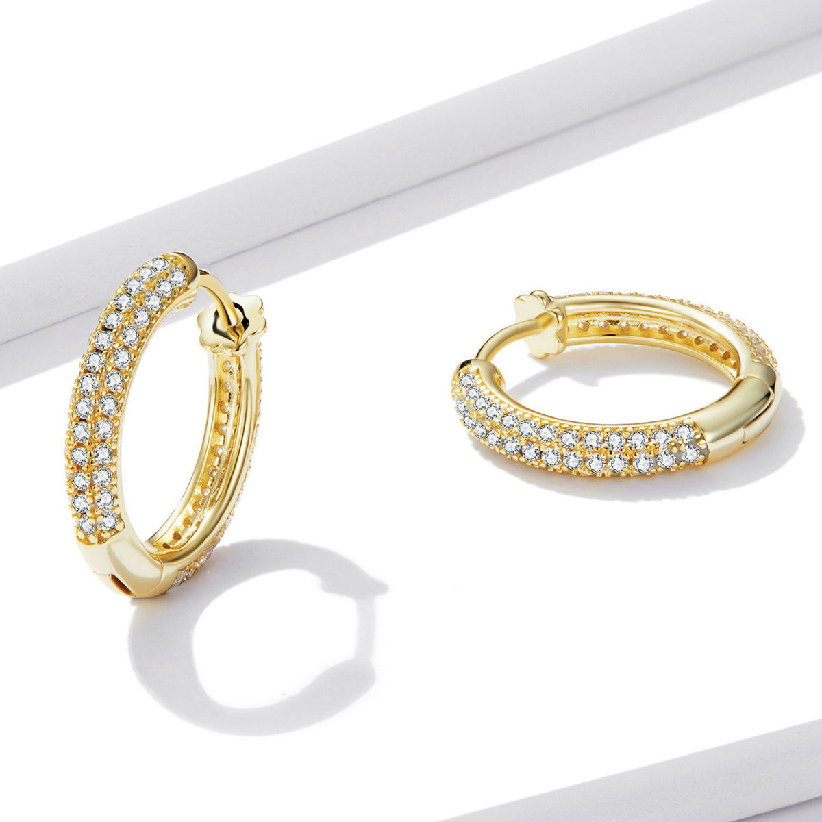 Glam Gold Rounded Hoop Earrings