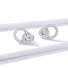 CZ Double Circle Earrings