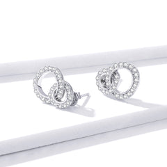 CZ Double Circle Earrings