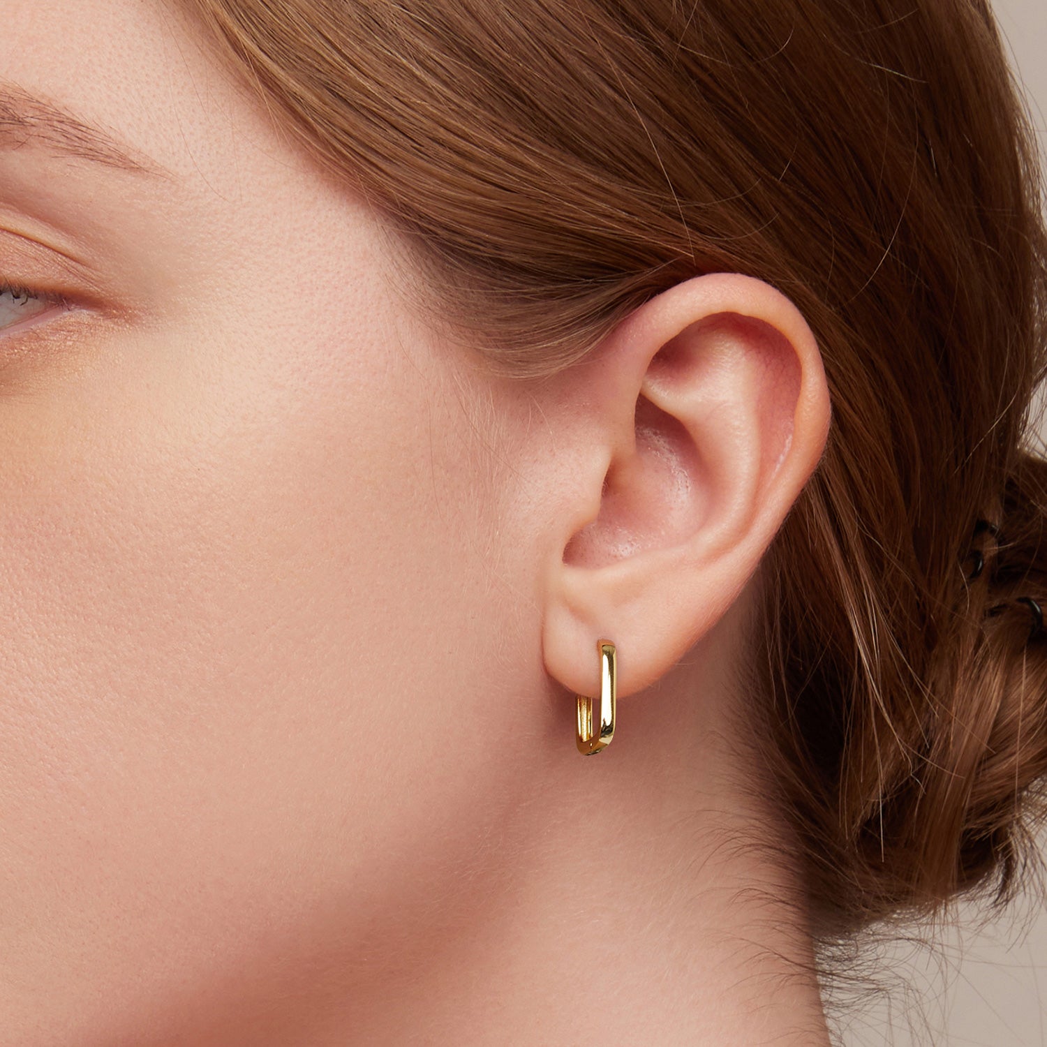 Squared Gold Hoop Earrings