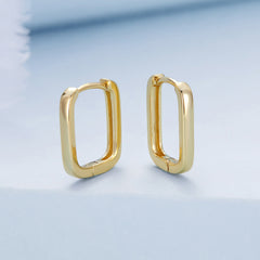 Squared Gold Hoop Earrings