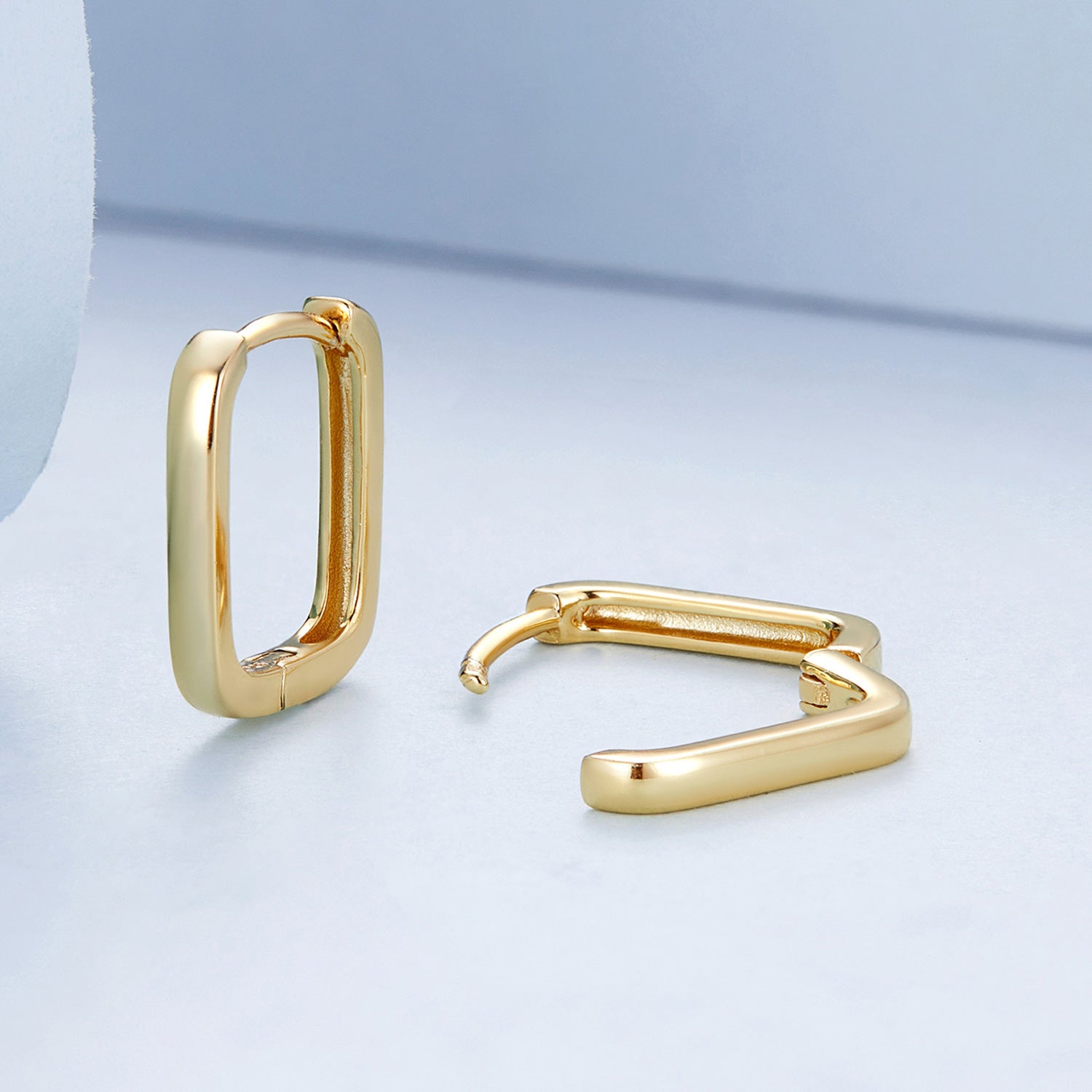 Squared Gold Hoop Earrings