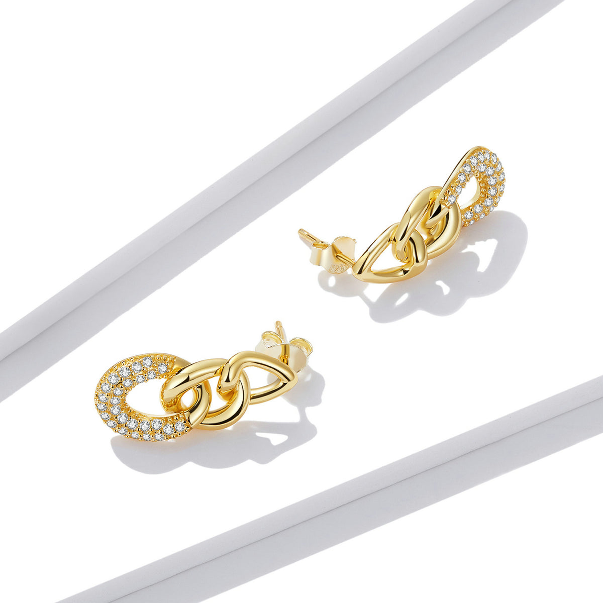 Gold Triple Drop Earrings