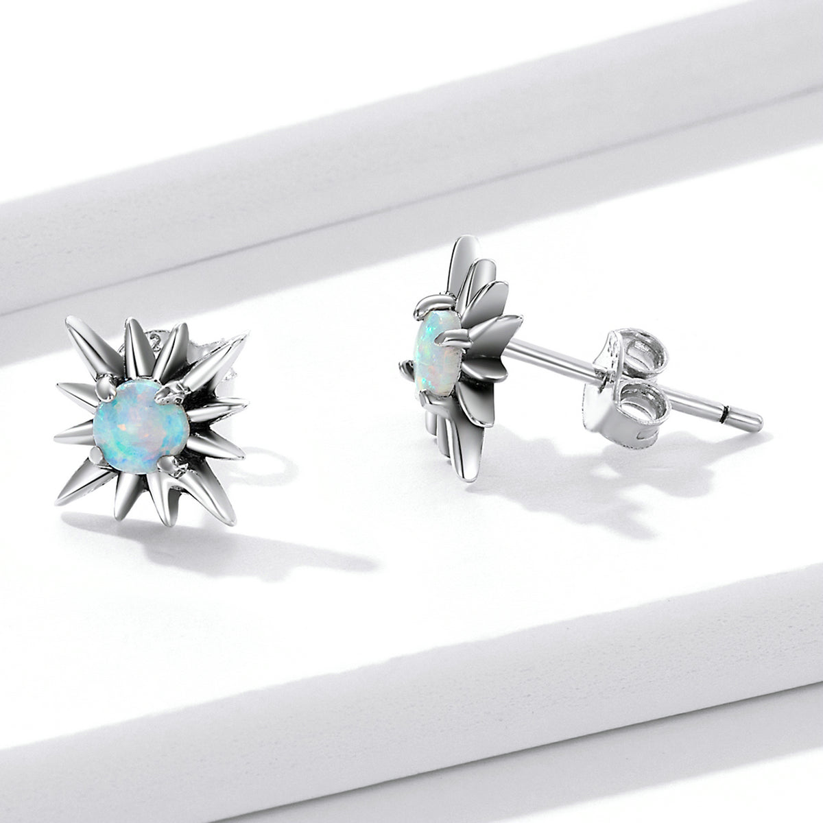 Opal Starburst Stud Earrings