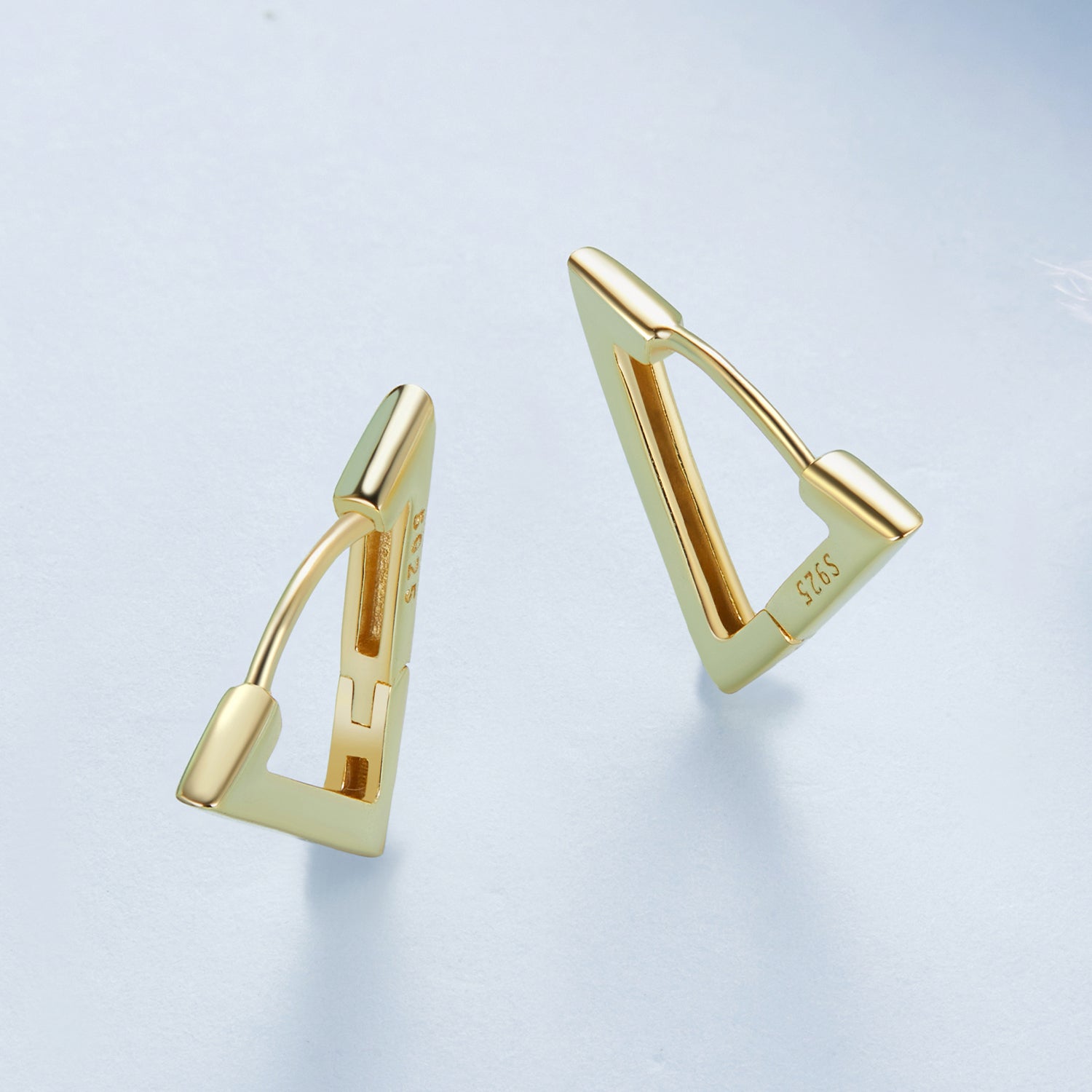 Gold Triangle Hoop Earrings