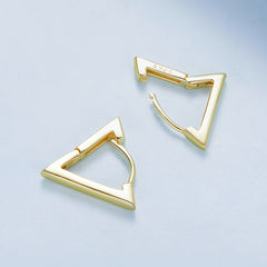 Gold Triangle Hoop Earrings