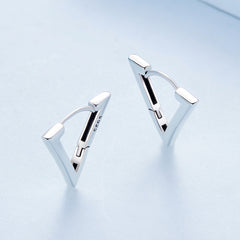 Silver Triangle Hoop Earrings