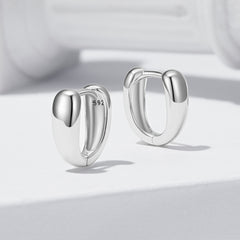 Chunky Silver Hoop Earrings