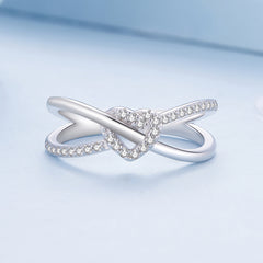 Geometric Twisted Heart Ring