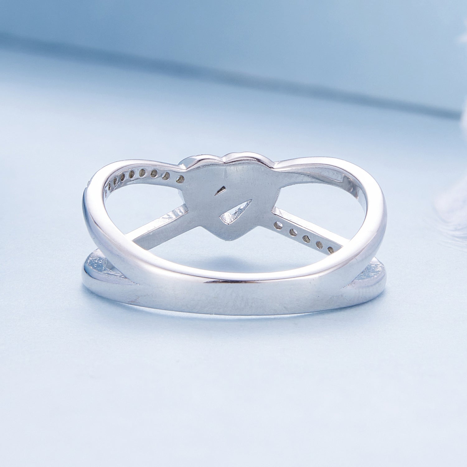 Geometric Twisted Heart Ring