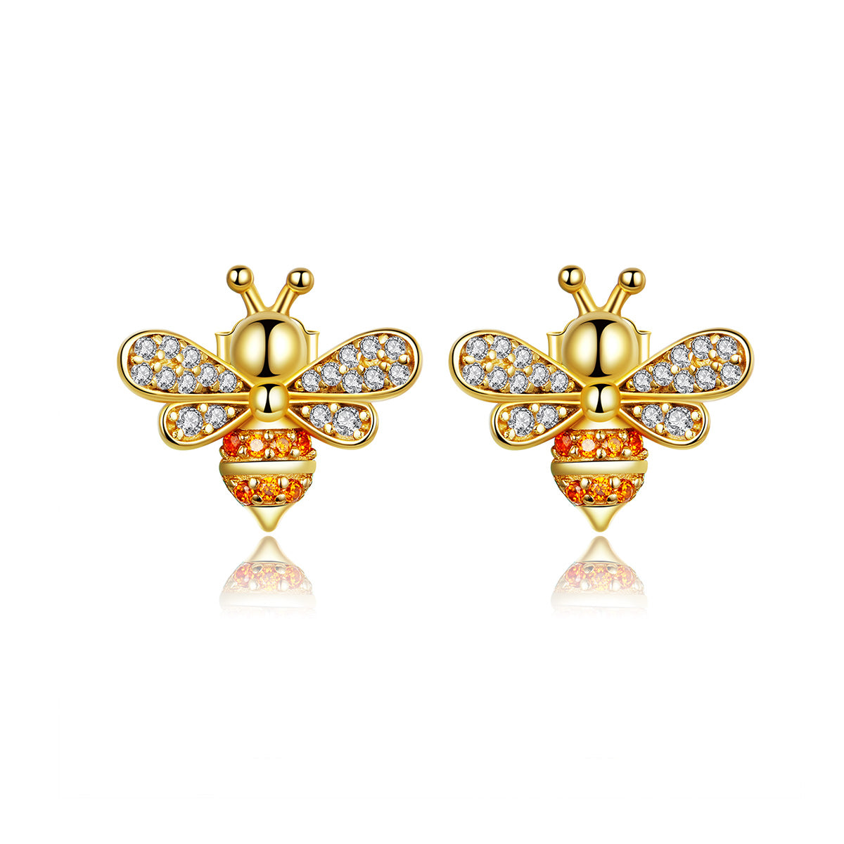 Gold Bee Stud Earrings