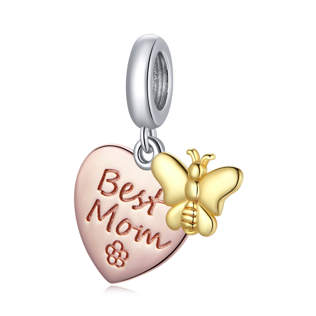 Best Mum Heart Dangle Charm