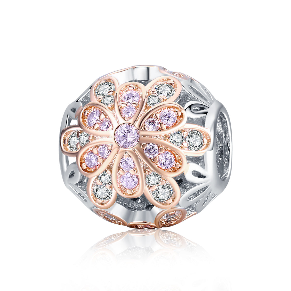rose gold blooming flower charm NZ