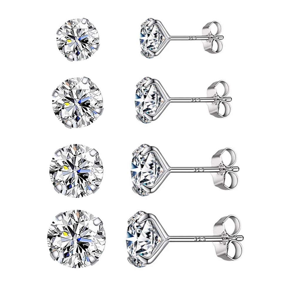 CZ Silver Stud Earrings