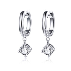 Hoops With CZ Drop Earrings