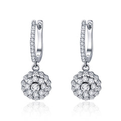 Flower CZ Drop Earrings